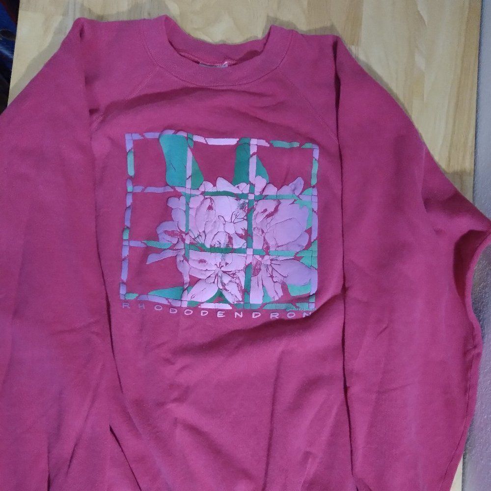Vintage Hanes Rhododendron Illustration Crewneck Sweatshirt